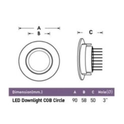 ดาวน์ไลท์ LED COB หน้ากลม 5w (วอร์มไวท์) EVE