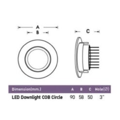 ดาวน์ไลท์ LED COB หน้ากลม 5W (วอร์มไวท์) EVE