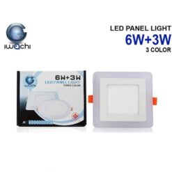 ดาวน์ไลท์ led สี่เหลี่ยม iwachi 6w3w ขอบแสงน้ำเงิน