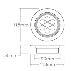 ดาวน์ไลท์ LED 5W (วอร์มไวท์) Lunar