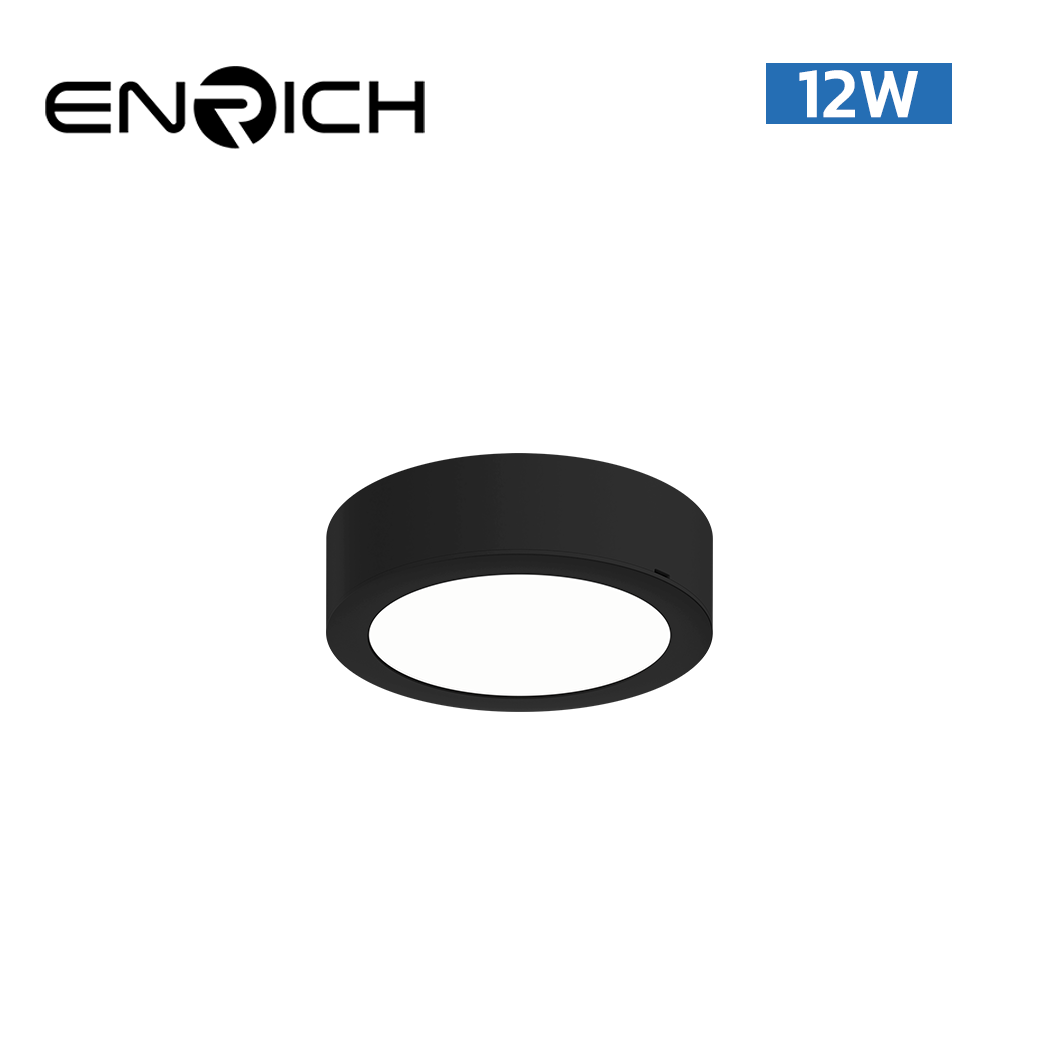 โคมไฟดาวน์ไลท์-LED-12W-หน้ากลม-ENRICH-EASY-O-สีดำ